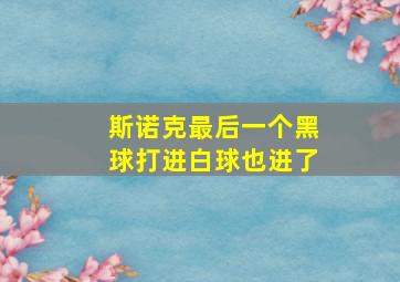 斯诺克最后一个黑球打进白球也进了