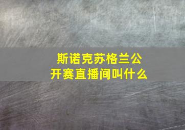 斯诺克苏格兰公开赛直播间叫什么