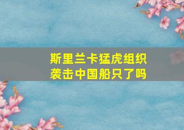 斯里兰卡猛虎组织袭击中国船只了吗