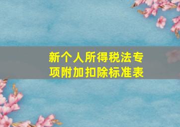 新个人所得税法专项附加扣除标准表