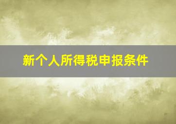 新个人所得税申报条件