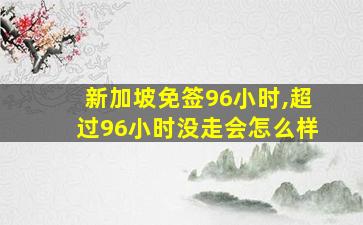 新加坡免签96小时,超过96小时没走会怎么样