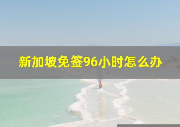 新加坡免签96小时怎么办