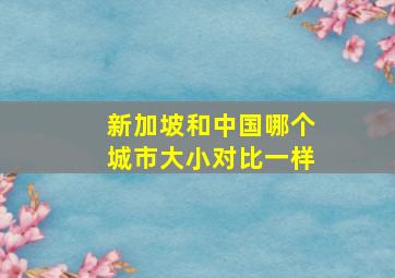 新加坡和中国哪个城市大小对比一样