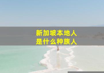 新加坡本地人是什么种族人