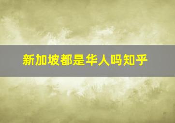 新加坡都是华人吗知乎