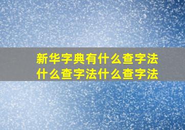 新华字典有什么查字法什么查字法什么查字法