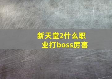 新天堂2什么职业打boss厉害