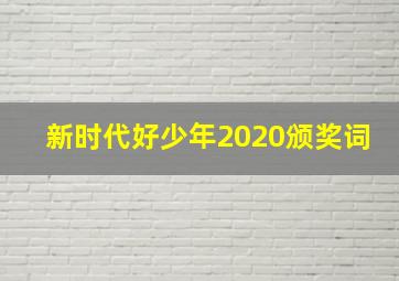 新时代好少年2020颁奖词