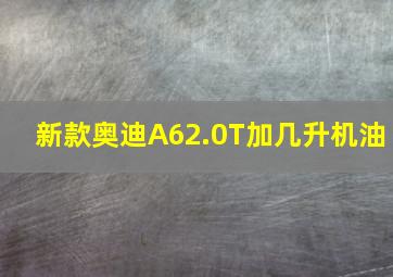 新款奥迪A62.0T加几升机油