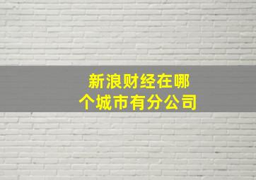 新浪财经在哪个城市有分公司