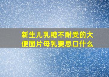 新生儿乳糖不耐受的大便图片母乳要忌口什么