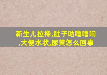 新生儿拉稀,肚子咕噜噜响,大便水状,尿黄怎么回事