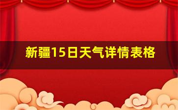 新疆15日天气详情表格