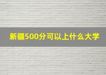 新疆500分可以上什么大学