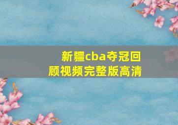 新疆cba夺冠回顾视频完整版高清