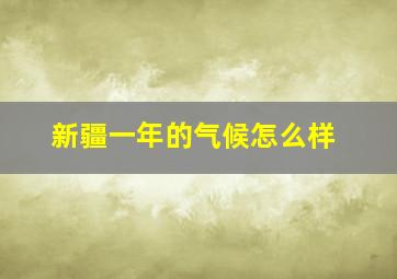 新疆一年的气候怎么样