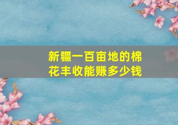 新疆一百亩地的棉花丰收能赚多少钱