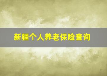 新疆个人养老保险查询