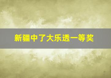 新疆中了大乐透一等奖