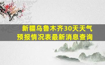 新疆乌鲁木齐30天天气预报情况表最新消息查询