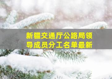 新疆交通厅公路局领导成员分工名单最新