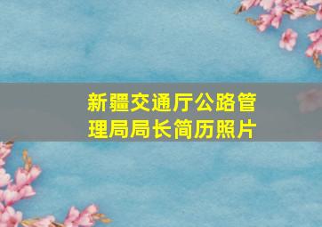 新疆交通厅公路管理局局长简历照片