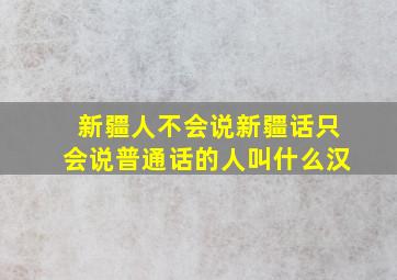 新疆人不会说新疆话只会说普通话的人叫什么汉