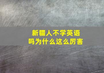 新疆人不学英语吗为什么这么厉害