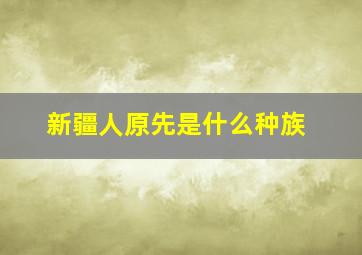 新疆人原先是什么种族