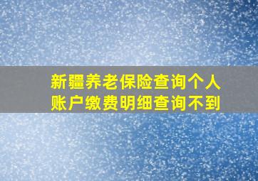 新疆养老保险查询个人账户缴费明细查询不到