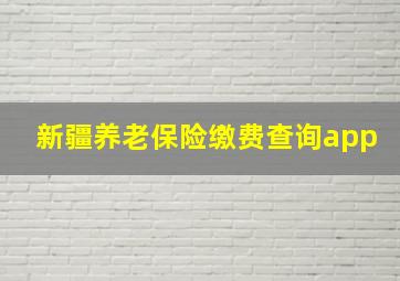 新疆养老保险缴费查询app