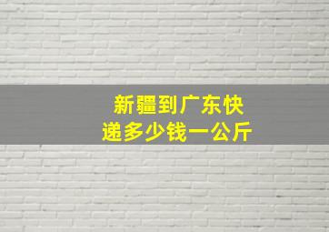 新疆到广东快递多少钱一公斤