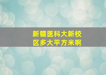 新疆医科大新校区多大平方米啊