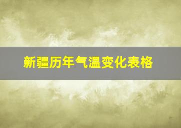 新疆历年气温变化表格