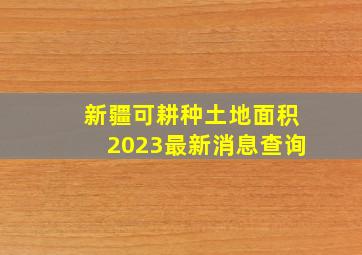 新疆可耕种土地面积2023最新消息查询