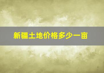 新疆土地价格多少一亩