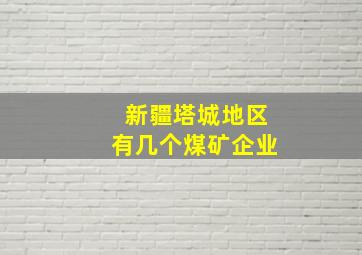 新疆塔城地区有几个煤矿企业