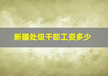 新疆处级干部工资多少