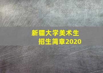 新疆大学美术生招生简章2020