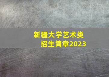 新疆大学艺术类招生简章2023