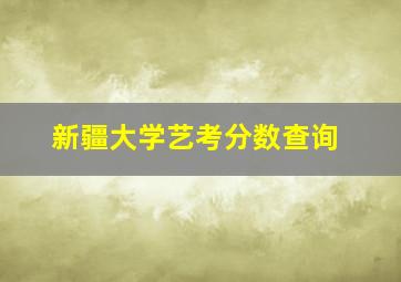 新疆大学艺考分数查询