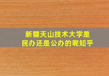 新疆天山技术大学是民办还是公办的呢知乎