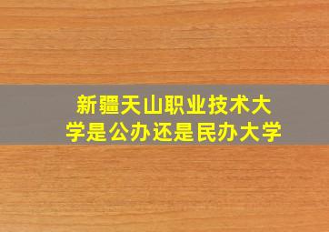 新疆天山职业技术大学是公办还是民办大学