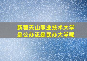 新疆天山职业技术大学是公办还是民办大学呢