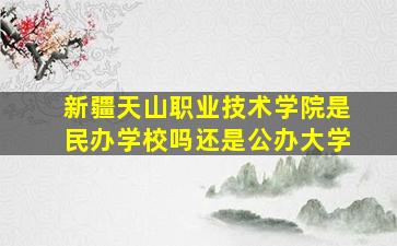 新疆天山职业技术学院是民办学校吗还是公办大学