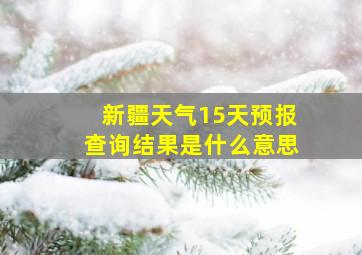 新疆天气15天预报查询结果是什么意思