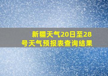 新疆天气20日至28号天气预报表查询结果