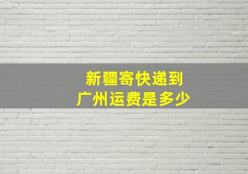 新疆寄快递到广州运费是多少