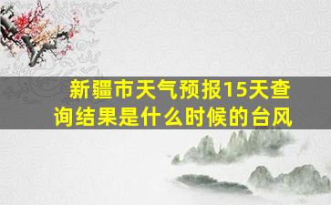 新疆市天气预报15天查询结果是什么时候的台风